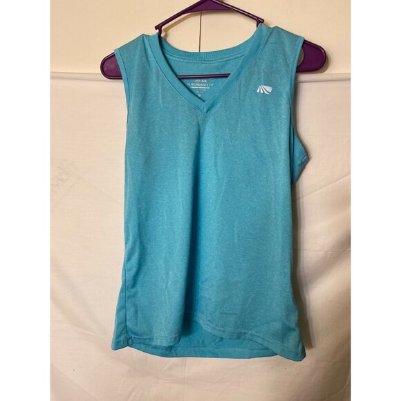 Marika Tops - V-neck Teal Gym Tank Top workout Running Women's Medium Classic Normcore